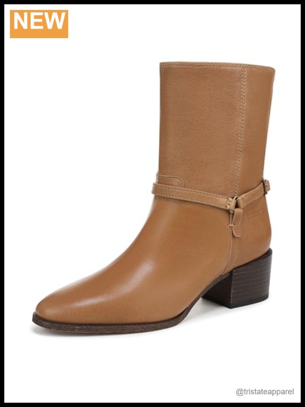 Leather Pull-On Block Heel Ankle Booties Women's Franco Sarto